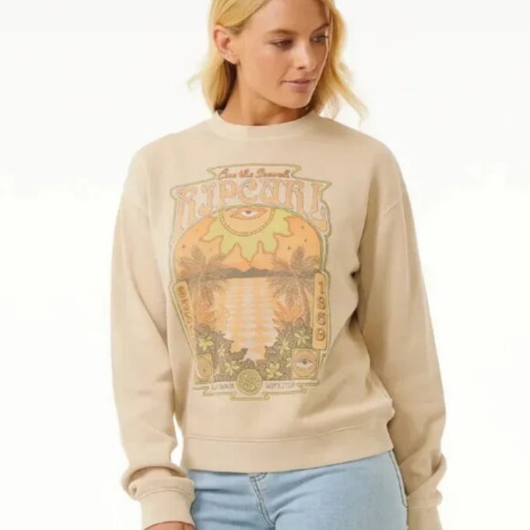 Rip Curl  WOMEN'S SLOW DOWN RELAXED CREW NWT - Picture 2 of 6